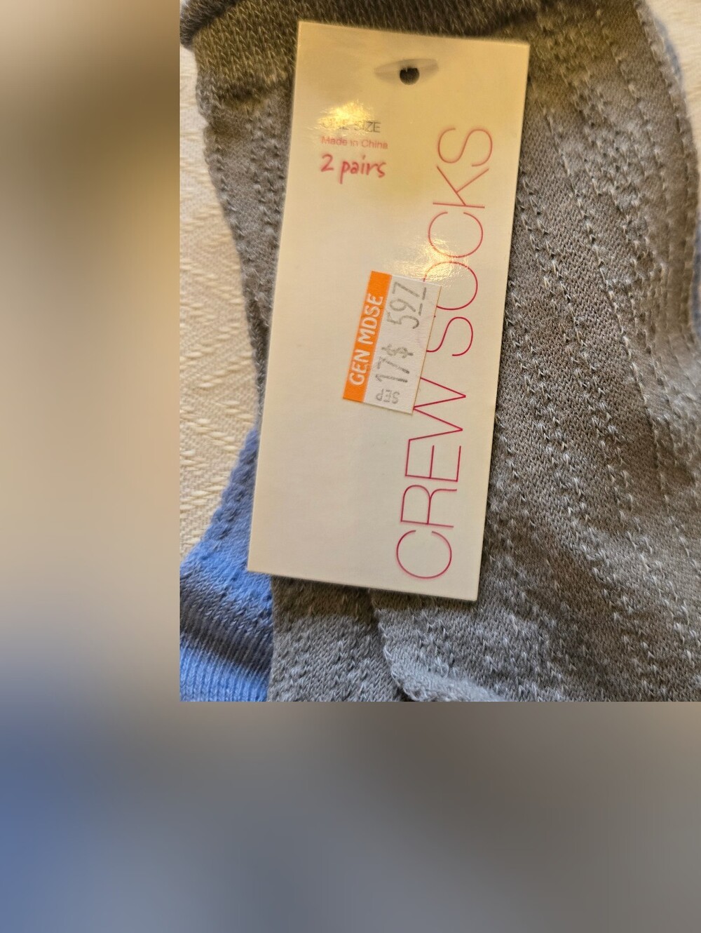2 Pairs: Crew Socks - Gray And Blue Women’s Sweater Knit Socks